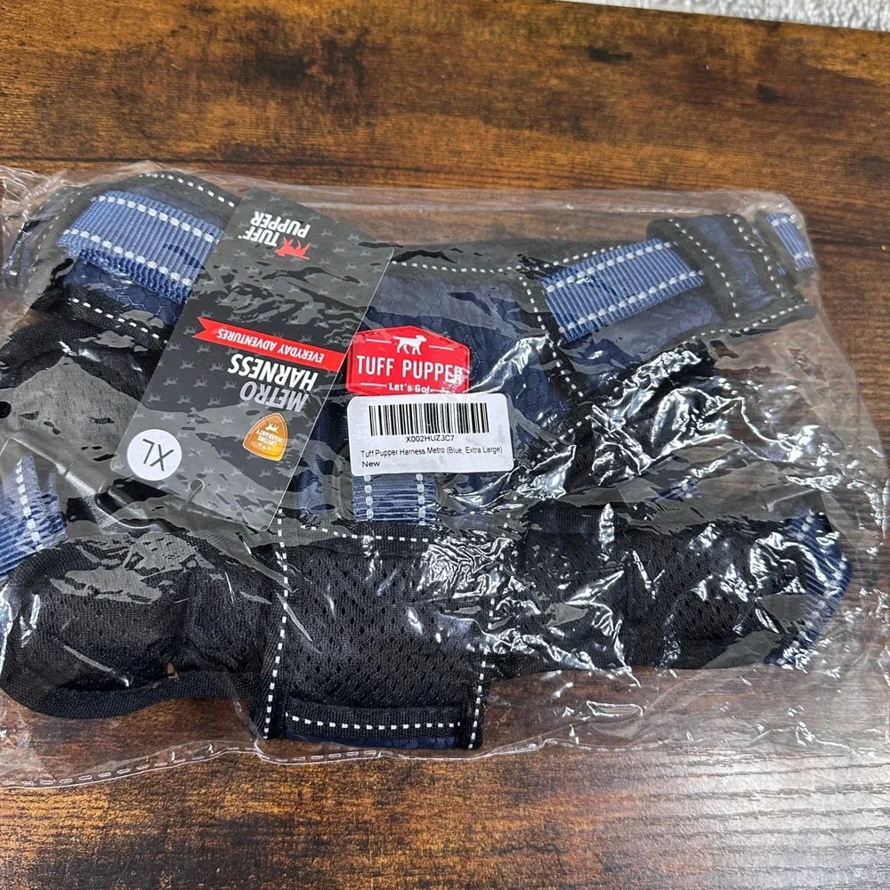 NEW‎ XL Tuff Pupper Metro Harness Blue Reflective Padded Dog Vest Gear Outdoor